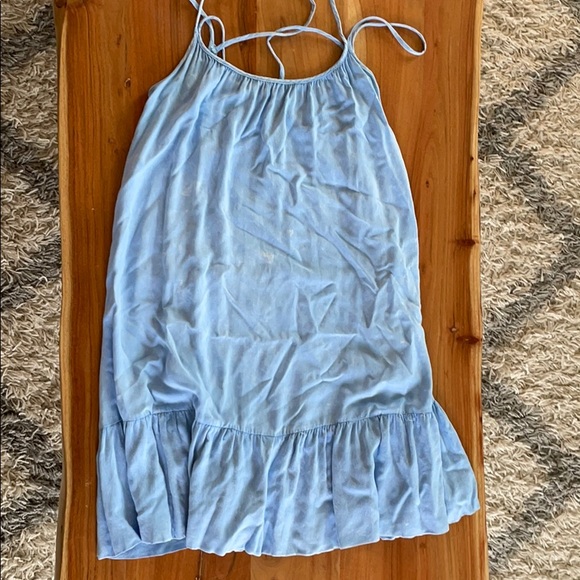Acid wash Chambray a line ruffle dress - Picture 3 of 7
